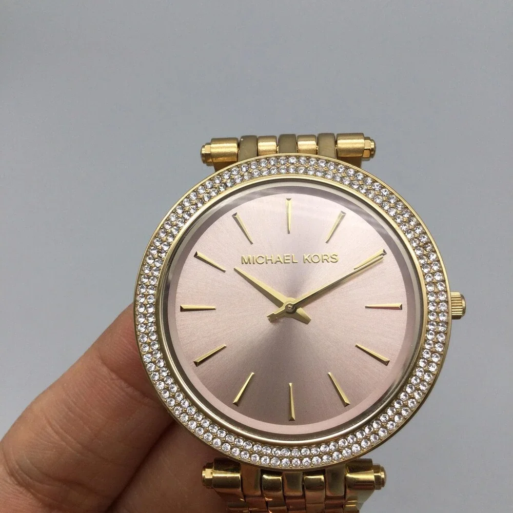 Michael Kors Darci Womens Watch 39mm Rose Gold Tone MK-3507 New Battery 7" - Picture 7 of 14